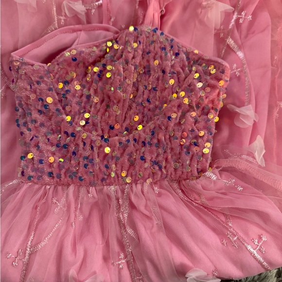 Pink Beaded Tulle Dress - Picture 2 of 3